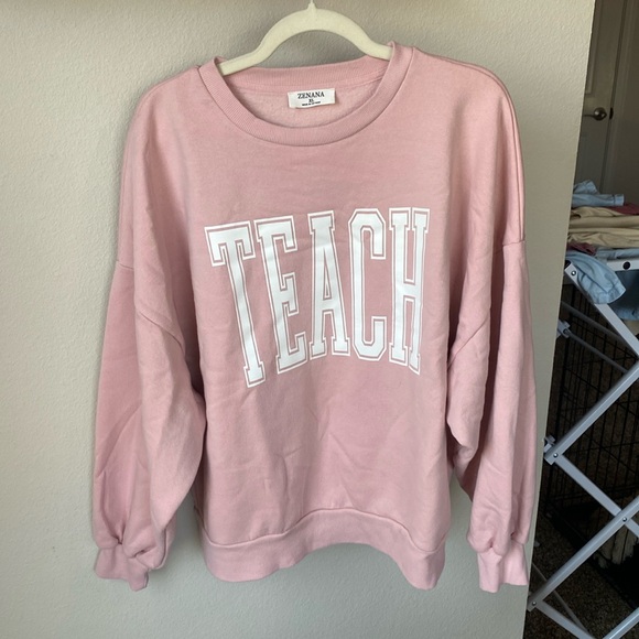 Zenana Outfitters Tops - COPY - Teach Crewneck Sweatshirt